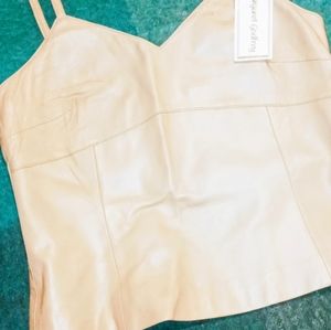 Tan Leather Camisole Top NWT